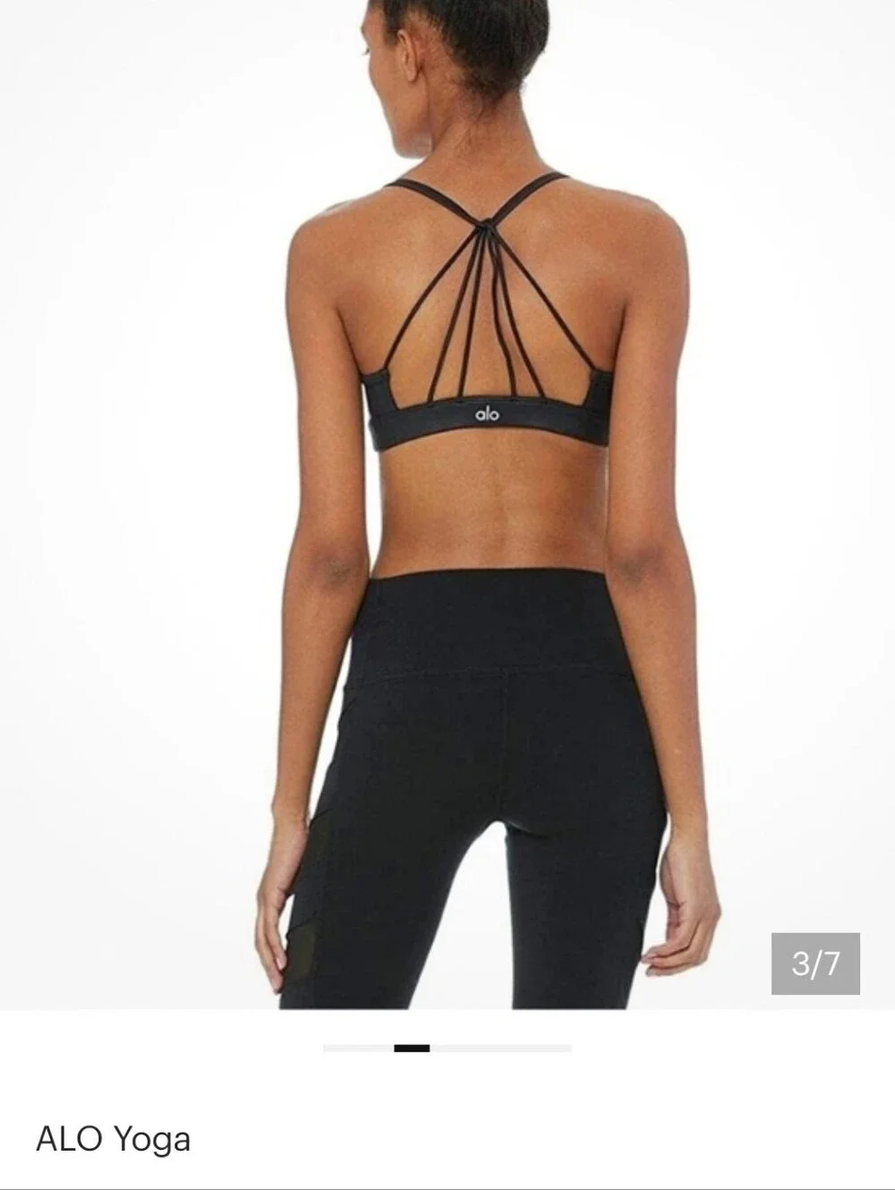 Alo, Black Strappy Bralette - Women Intimates & Sleepwear